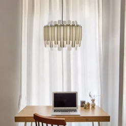 LZF Maruja houten hanglamp, ivoor