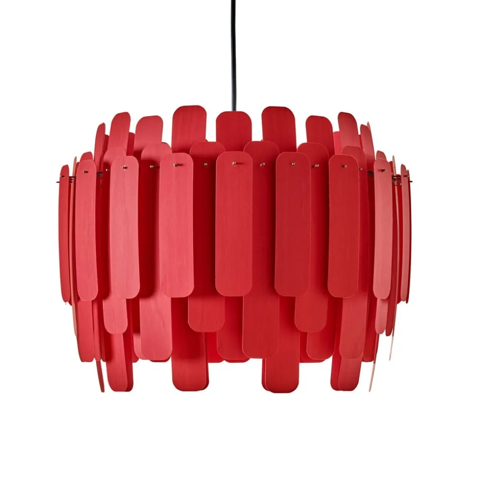 LZF Maruja houten hanglamp, rood