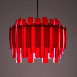 LZF Maruja houten hanglamp, rood