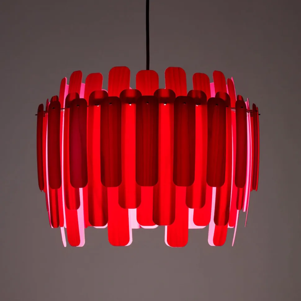 LZF Maruja houten hanglamp, rood
