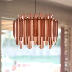 LZF Maruja houten hanglamp, roze