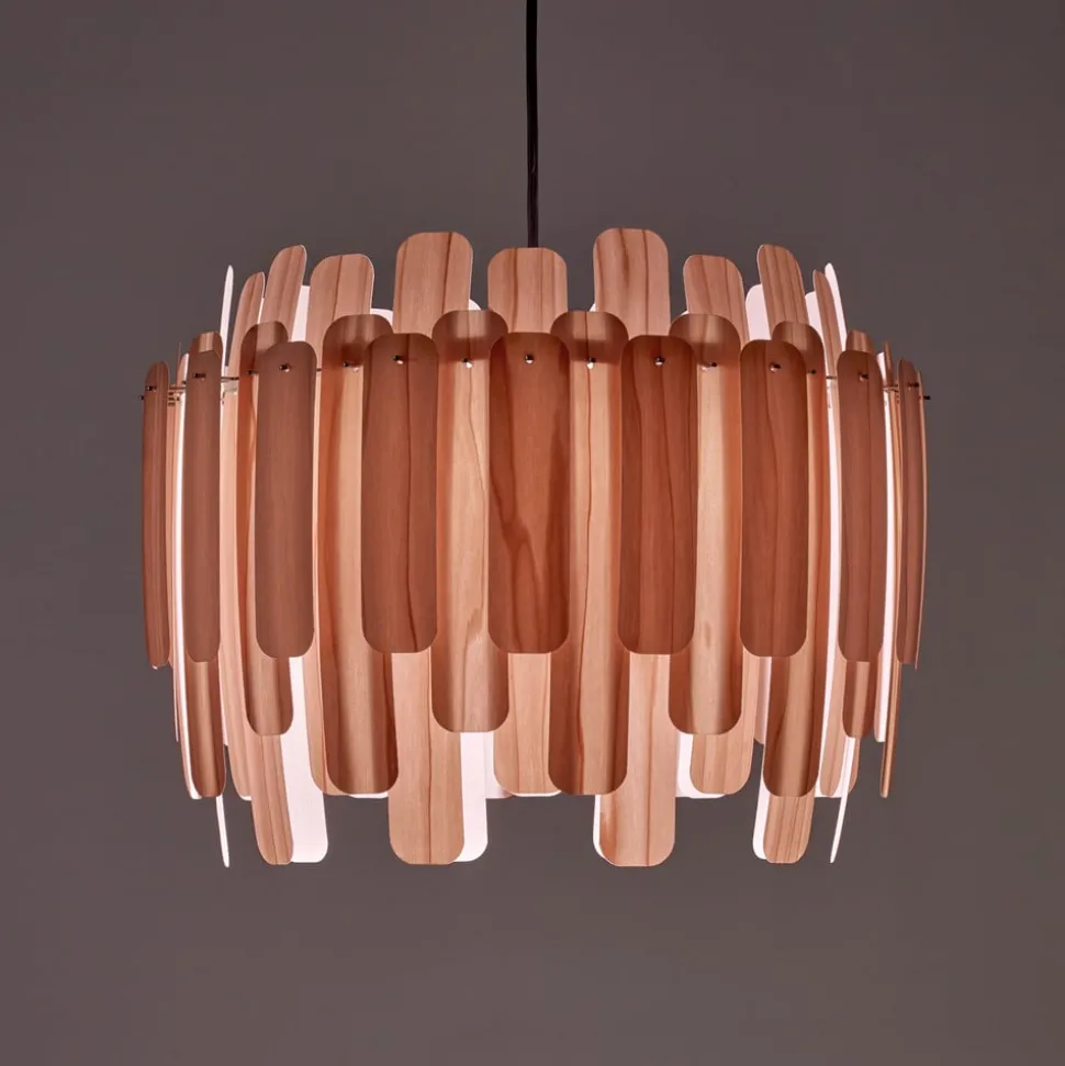 LZF Maruja houten hanglamp, roze