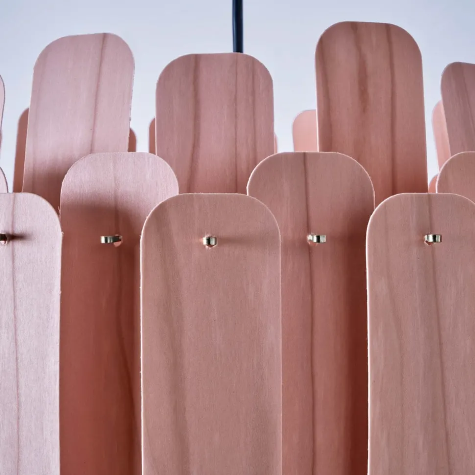 LZF Maruja houten hanglamp, roze