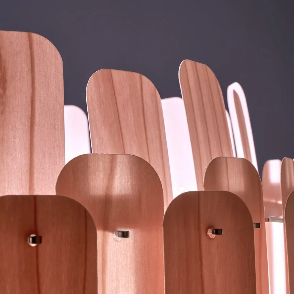 LZF Maruja houten hanglamp, roze