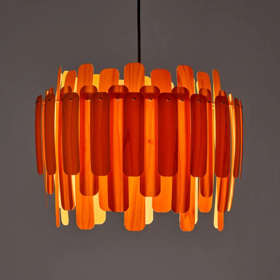 LZF Maruja houten hanglamp, oranje