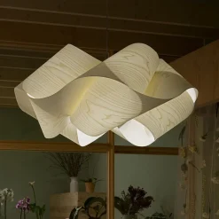 LZF Swirl hanglamp, kabel zwart Ø 54cm ivoor