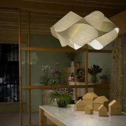 LZF Swirl hanglamp, kabel zwart Ø 54cm ivoor