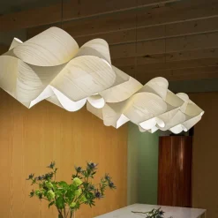 LZF Swirl hanglamp, kabel zwart Ø 54cm ivoor