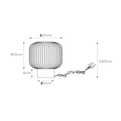Maloto tafellamp van glas, amber/goud, Ø 20 cm, E27