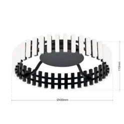 Mansion LED plafondlamp, zwart en wit Ø 43 cm