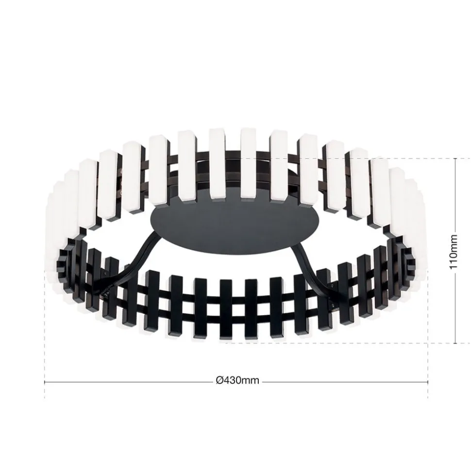 Mansion LED plafondlamp, zwart en wit Ø 43 cm