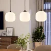 Mantunalle hanglamp, lengte 120 cm, zwart/wit, 3-lamps.