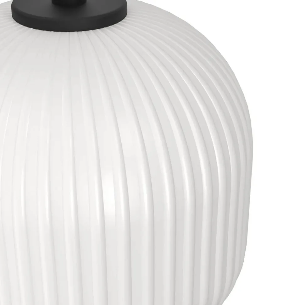 Mantunalle hanglamp, lengte 120 cm, zwart/wit, 3-lamps.