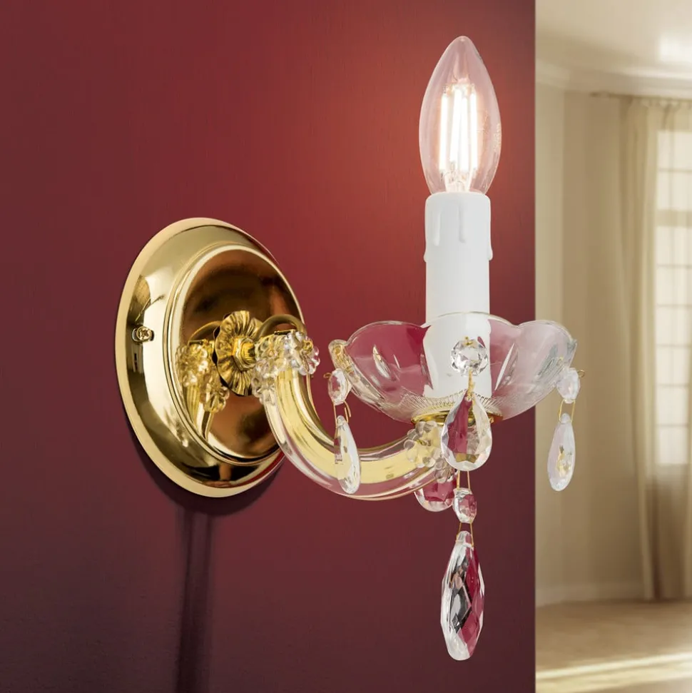 Marie Claire wandlamp, kristalglas, 1-lamp