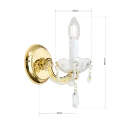 Marie Claire wandlamp, kristalglas, 1-lamp