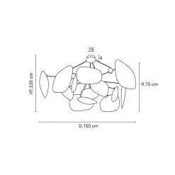 MARKET SET Hanglamp Screen 70's, Ø 150 cm, linnen, kleurrijk