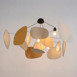 MARKET SET Hanglamp Screen 70's, Ø 150 cm, linnen, kleurrijk