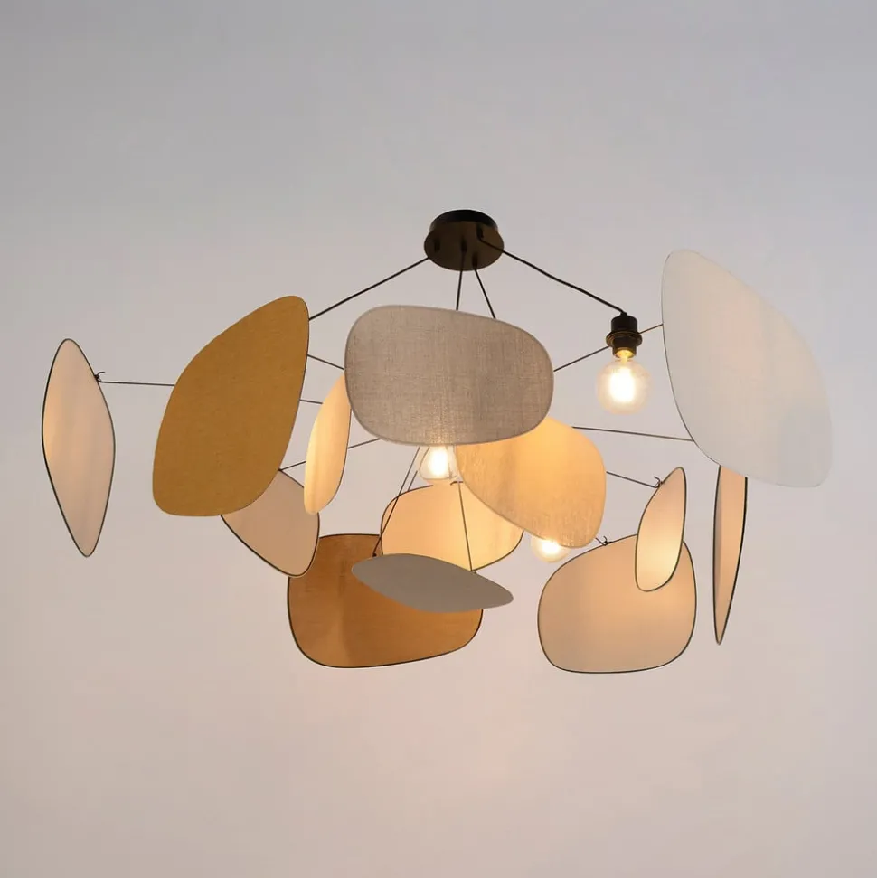 MARKET SET Hanglamp Screen 70's, Ø 150 cm, linnen, kleurrijk