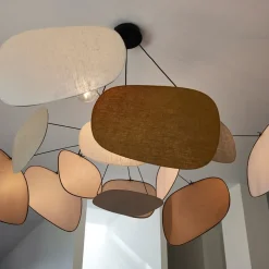 MARKET SET Hanglamp Screen 70's, Ø 150 cm, linnen, kleurrijk