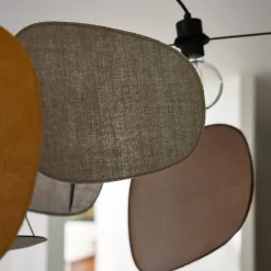 MARKET SET Hanglamp Screen 70's, Ø 150 cm, linnen, kleurrijk