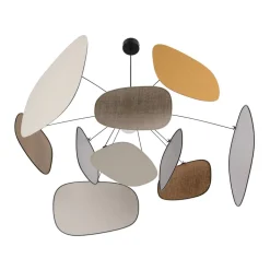 MARKET SET Hanglamp Screen 70's, Ø 110 cm, linnen, kleurrijk