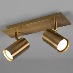 Marley plafondspot, antiek messing, 2-lamps