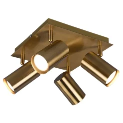 Marley plafondspot, antiek messing, 4-lamps