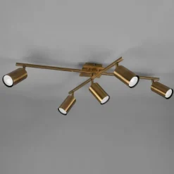 Marley plafondspot, antiek messing, 5-lamps