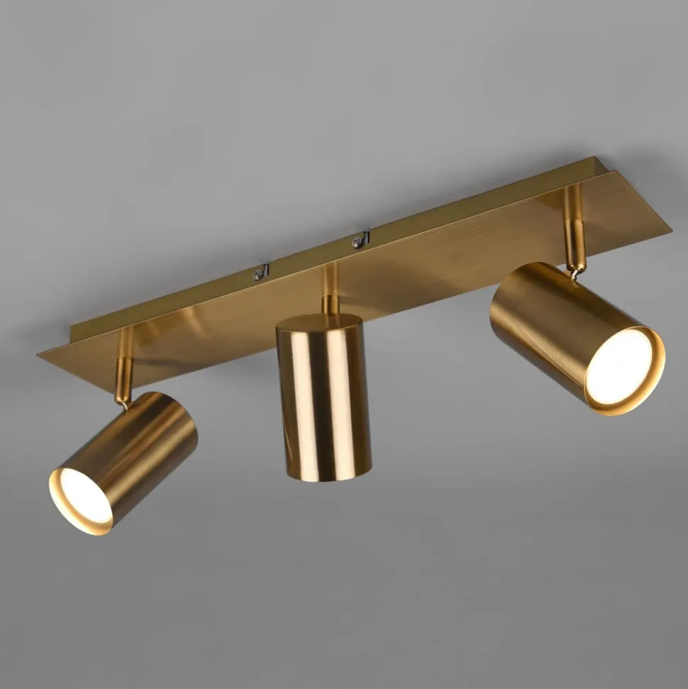 Marley plafondspot, antiek messing, 3-lamps