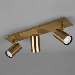 Marley plafondspot, antiek messing, 3-lamps