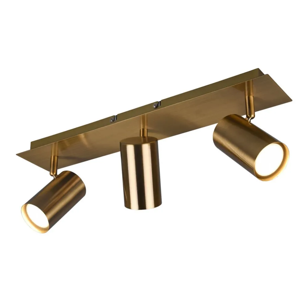 Marley plafondspot, antiek messing, 3-lamps