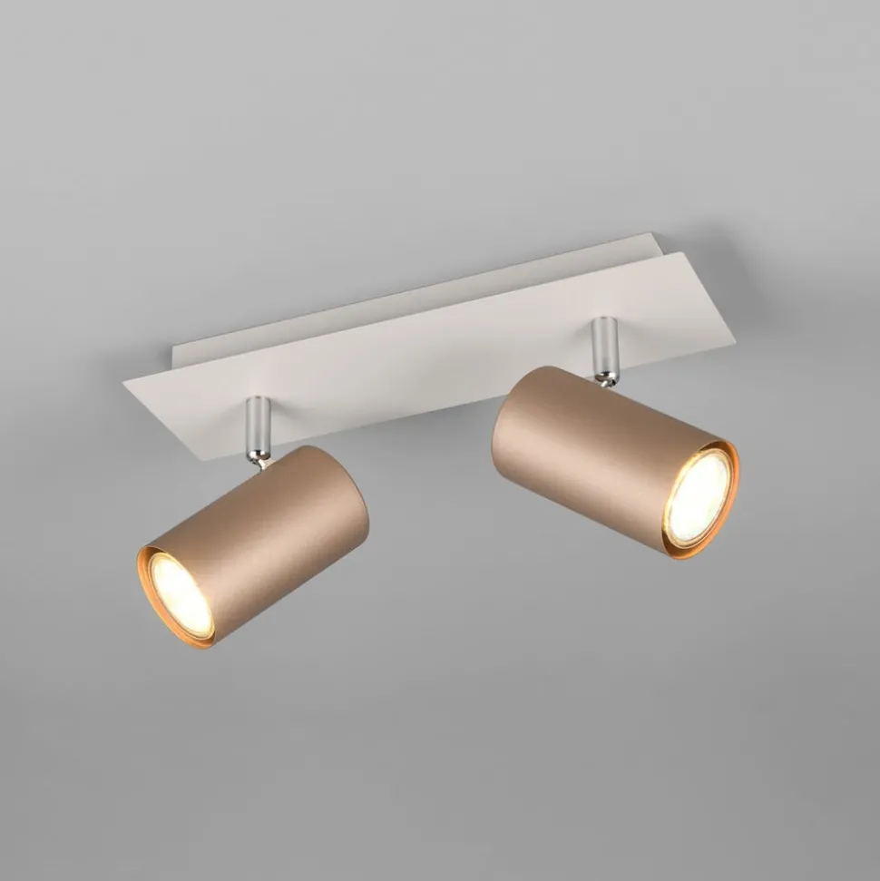 Marley plafondspot bruin/lichtgrijs 30 x 9 cm 2-lamps metaal