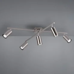 Marley plafondspot, mat nikkel 5-lamps