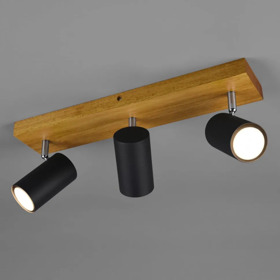 Marley plafondspot, mat zwart, 3-lamps