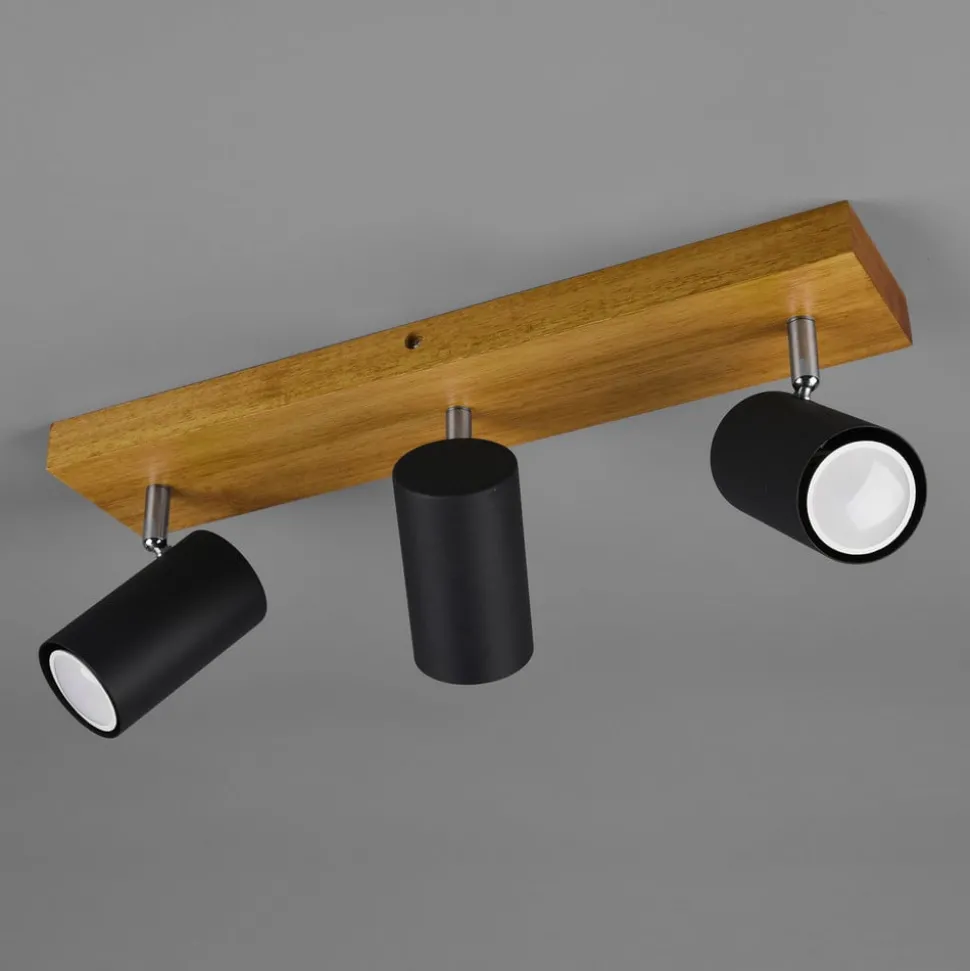 Marley plafondspot, mat zwart, 3-lamps