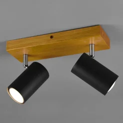 Marley plafondspot, mat zwart, 2-lamps