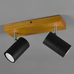 Marley plafondspot, mat zwart, 2-lamps