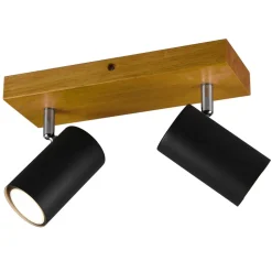 Marley plafondspot, mat zwart, 2-lamps