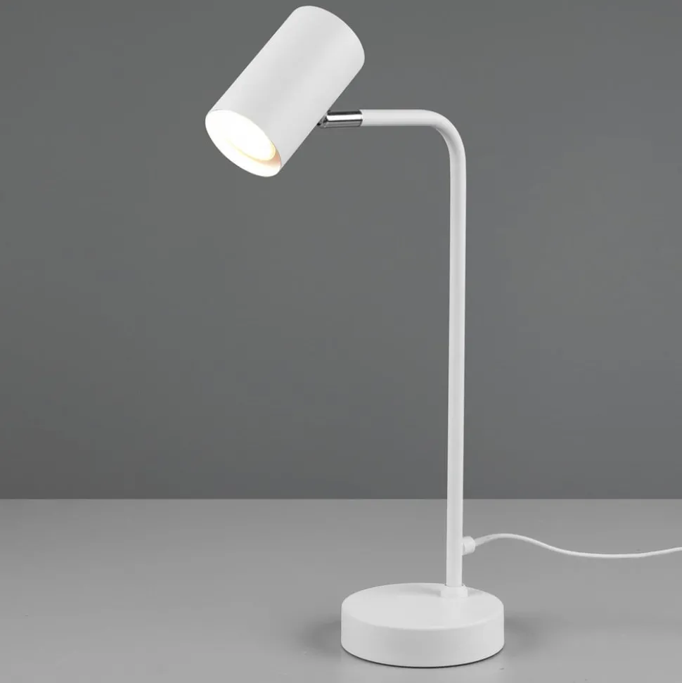 Marley tafellamp, wit, hoogte 45 cm, metaal