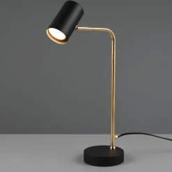 Marley tafellamp, zwart/messing, hoogte 45 cm, metaal