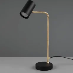 Marley tafellamp, zwart/messing, hoogte 45 cm, metaal