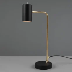 Marley tafellamp, zwart/messing, hoogte 45 cm, metaal