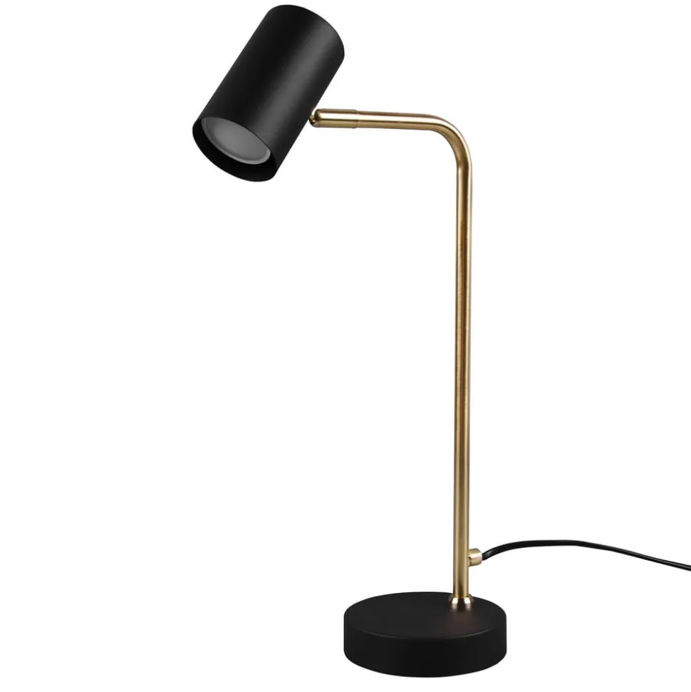 Marley tafellamp, zwart/messing, hoogte 45 cm, metaal