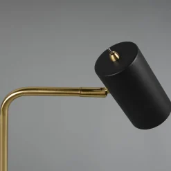 Marley tafellamp, zwart/messing, hoogte 45 cm, metaal