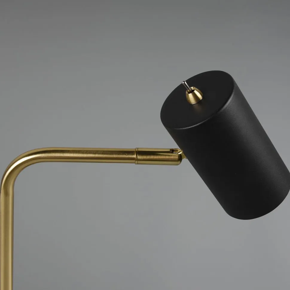 Marley tafellamp, zwart/messing, hoogte 45 cm, metaal