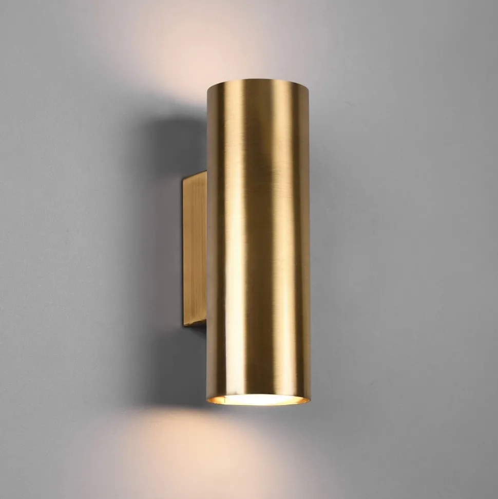 Marley wandlamp, antiek messing, Up & Down