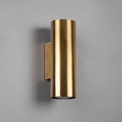 Marley wandlamp, antiek messing, Up & Down