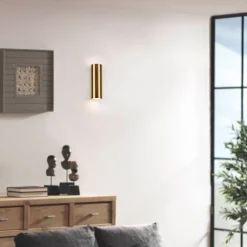 Marley wandlamp, antiek messing, Up & Down