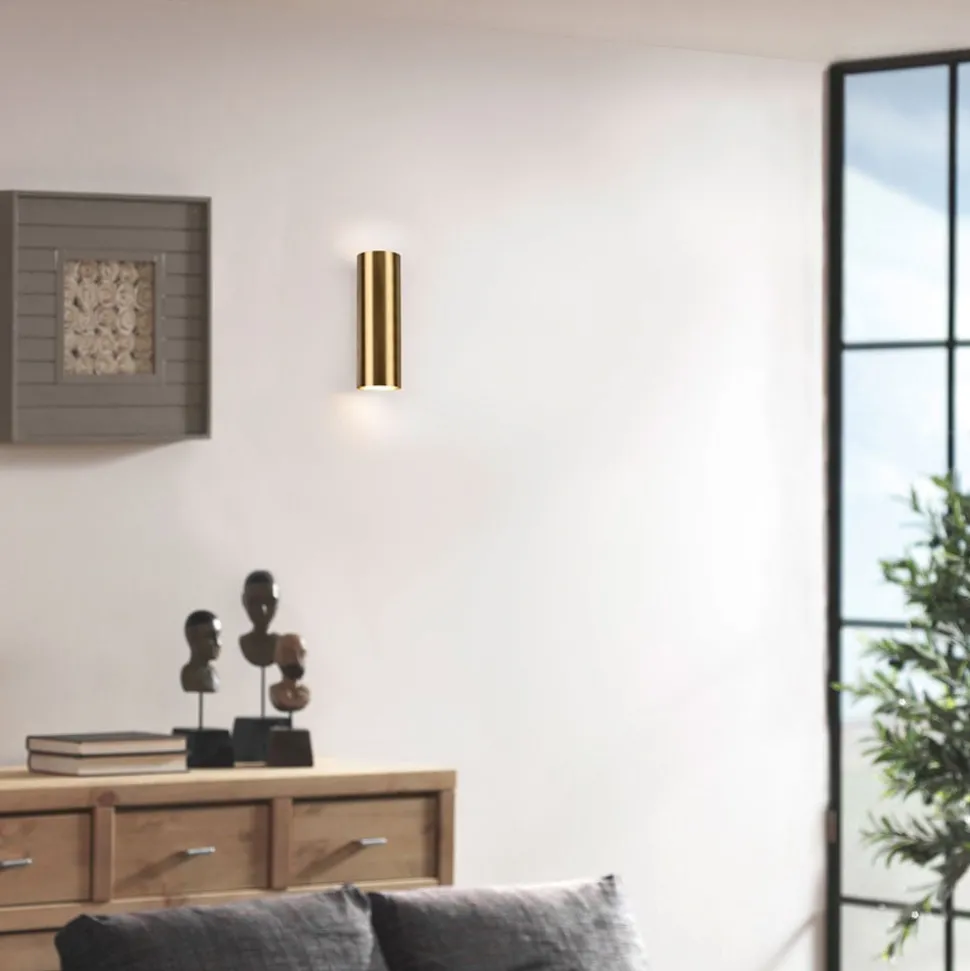 Marley wandlamp, antiek messing, Up & Down