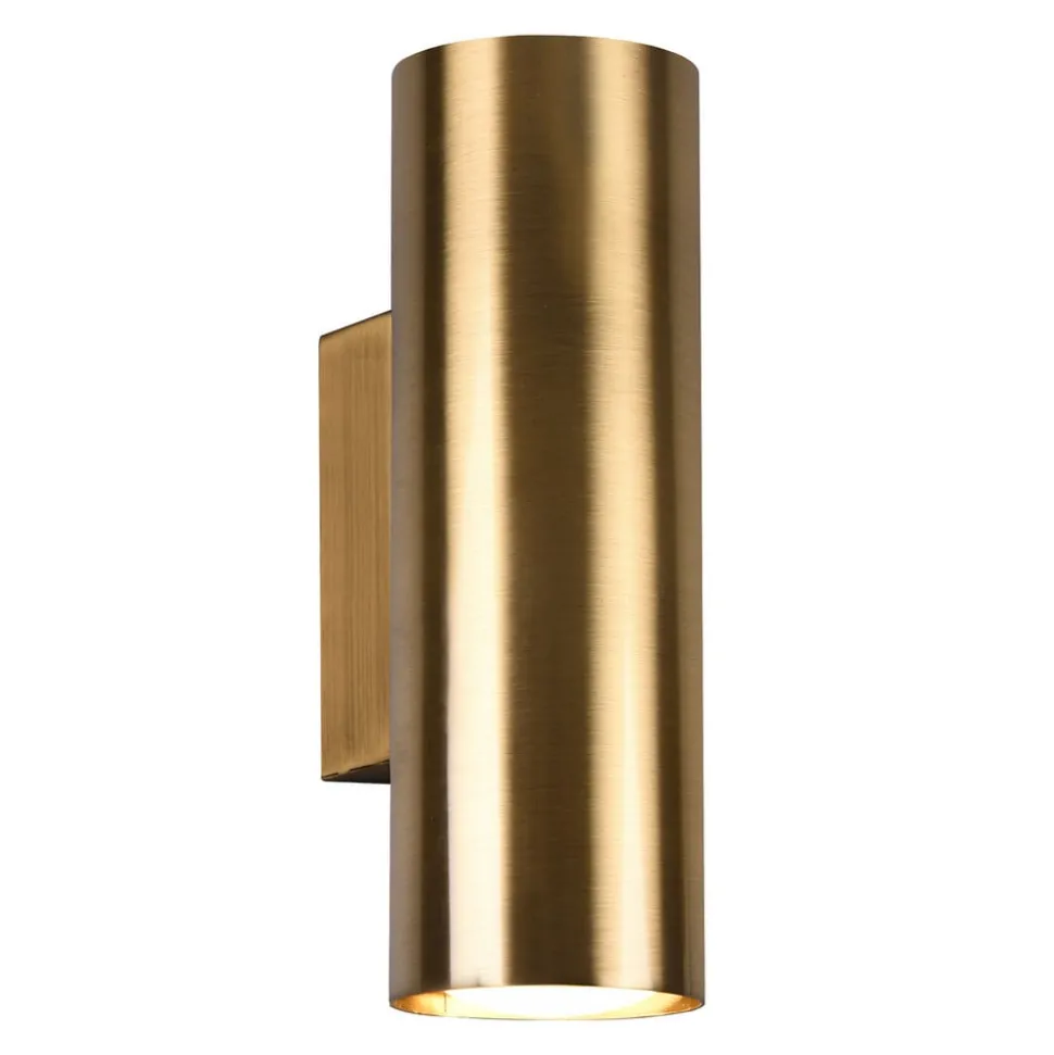 Marley wandlamp, antiek messing, Up & Down